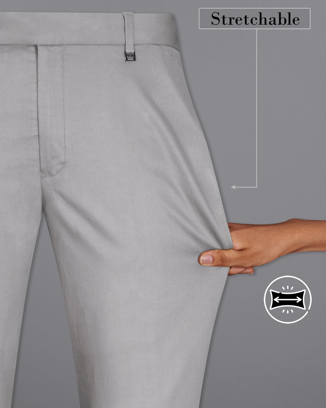 GREEN Solid Light Grey Chinos Stretchable Trousers, Slim Fit at Rs  999/piece in Bengaluru
